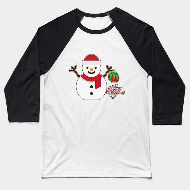 Christmas cartoon snowman Baseball T-Shirt by O.M design